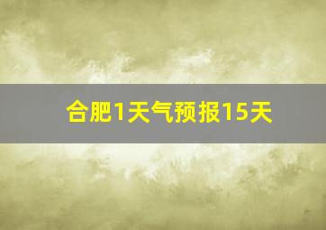 合肥1天气预报15天