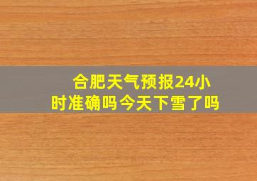 合肥天气预报24小时准确吗今天下雪了吗