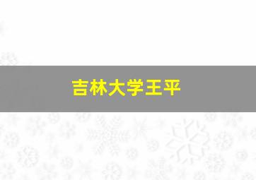 吉林大学王平