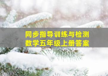 同步指导训练与检测数学五年级上册答案