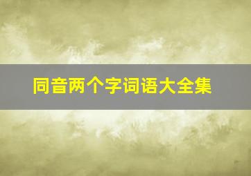 同音两个字词语大全集