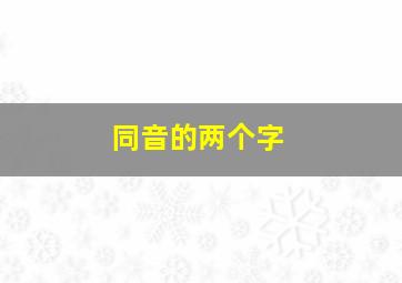 同音的两个字