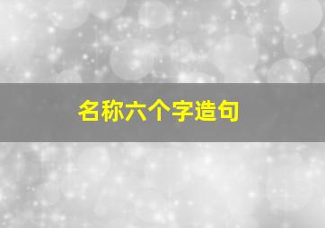 名称六个字造句