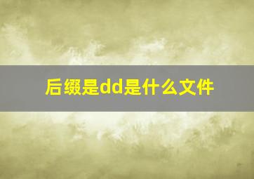 后缀是dd是什么文件