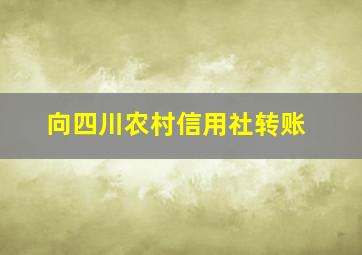 向四川农村信用社转账