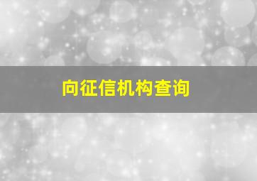 向征信机构查询