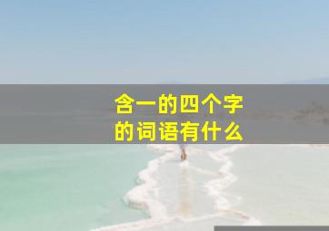 含一的四个字的词语有什么