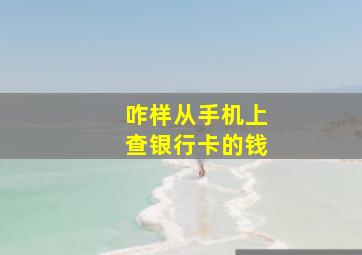 咋样从手机上查银行卡的钱