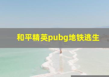 和平精英pubg地铁逃生