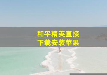 和平精英直接下载安装苹果