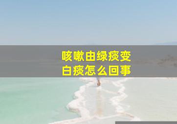 咳嗽由绿痰变白痰怎么回事