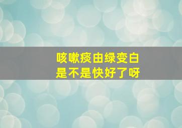 咳嗽痰由绿变白是不是快好了呀