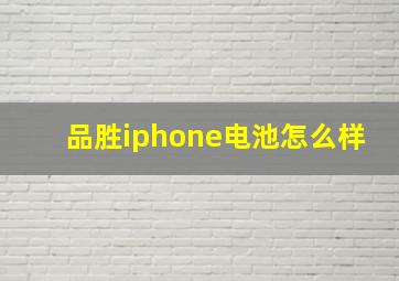 品胜iphone电池怎么样