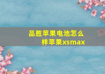 品胜苹果电池怎么样苹果xsmax