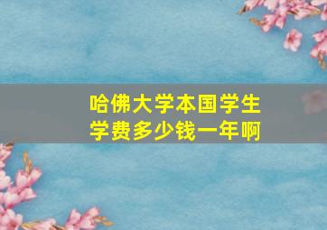 哈佛大学本国学生学费多少钱一年啊