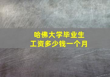 哈佛大学毕业生工资多少钱一个月