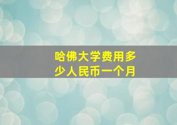 哈佛大学费用多少人民币一个月