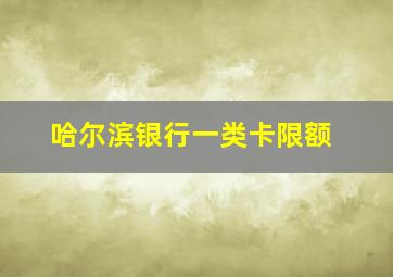 哈尔滨银行一类卡限额