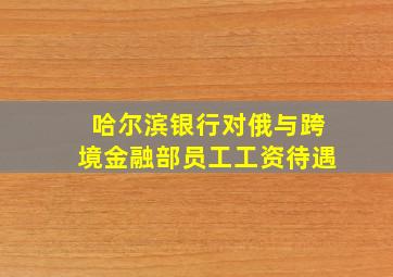 哈尔滨银行对俄与跨境金融部员工工资待遇