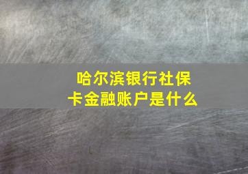 哈尔滨银行社保卡金融账户是什么