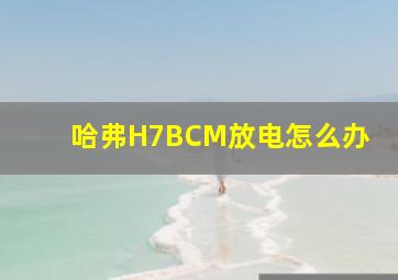 哈弗H7BCM放电怎么办