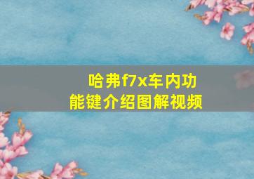 哈弗f7x车内功能键介绍图解视频