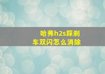 哈弗h2s踩刹车双闪怎么消除