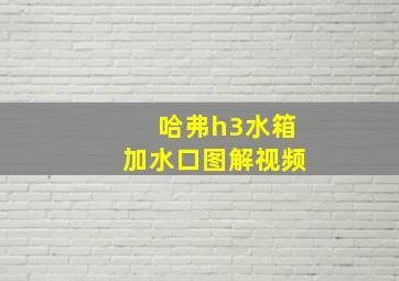 哈弗h3水箱加水口图解视频