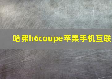 哈弗h6coupe苹果手机互联