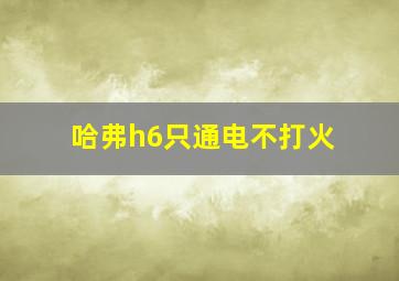 哈弗h6只通电不打火