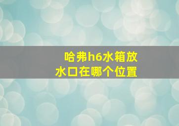 哈弗h6水箱放水口在哪个位置