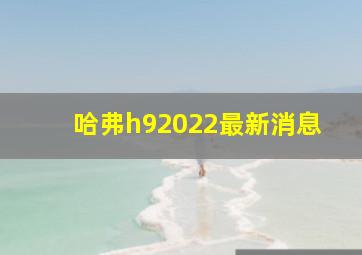 哈弗h92022最新消息