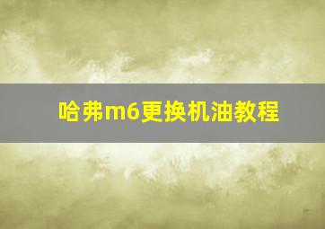 哈弗m6更换机油教程