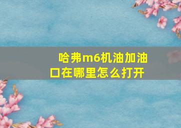 哈弗m6机油加油口在哪里怎么打开