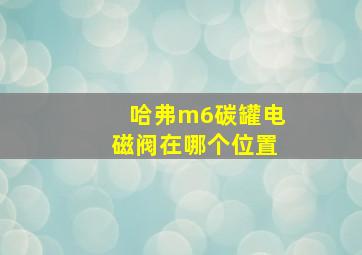 哈弗m6碳罐电磁阀在哪个位置