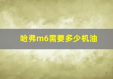 哈弗m6需要多少机油