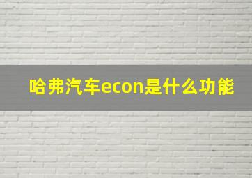 哈弗汽车econ是什么功能