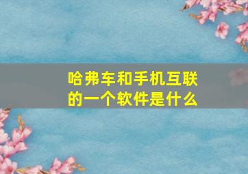 哈弗车和手机互联的一个软件是什么