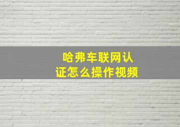 哈弗车联网认证怎么操作视频