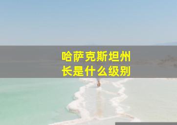 哈萨克斯坦州长是什么级别