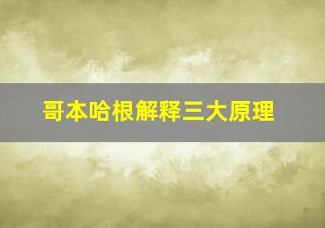 哥本哈根解释三大原理