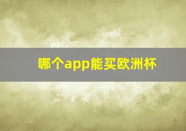 哪个app能买欧洲杯