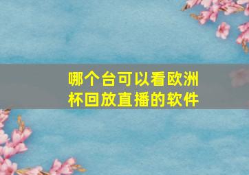 哪个台可以看欧洲杯回放直播的软件