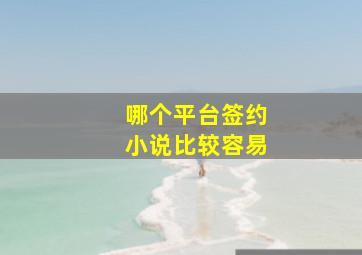 哪个平台签约小说比较容易