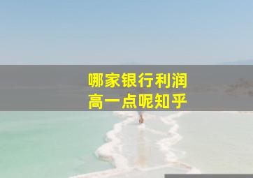 哪家银行利润高一点呢知乎