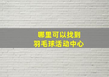 哪里可以找到羽毛球活动中心