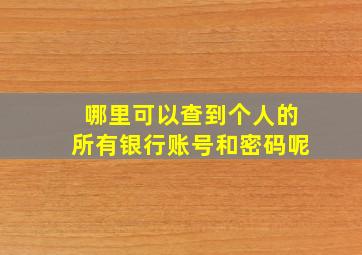 哪里可以查到个人的所有银行账号和密码呢