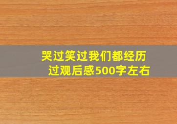 哭过笑过我们都经历过观后感500字左右