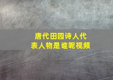 唐代田园诗人代表人物是谁呢视频