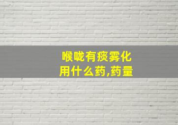 喉咙有痰雾化用什么药,药量